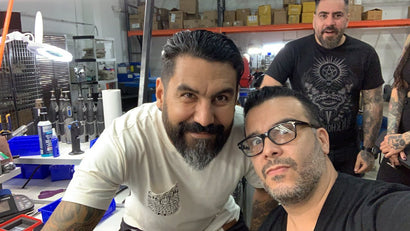 Stefano tunes his Coil machines at FK HQ