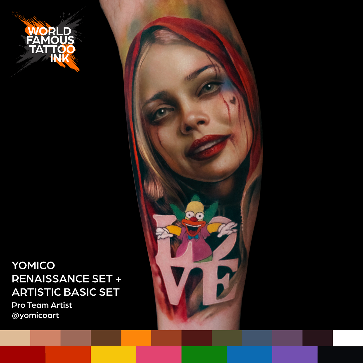 Yomico Moreno Artistic Basic Set — World Famous Tattoo Ink — 1oz - FK Irons - Precision Tattoo MachinesYomico Moreno Artistic Basic Set — World Famous Tattoo Ink — 1oz