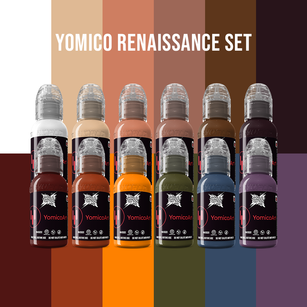 Yomico Moreno Renaissance Set — World Famous Tattoo Ink — 1oz - FK Irons - Precision Tattoo MachinesYomico Moreno Renaissance Set — World Famous Tattoo Ink — 1oz