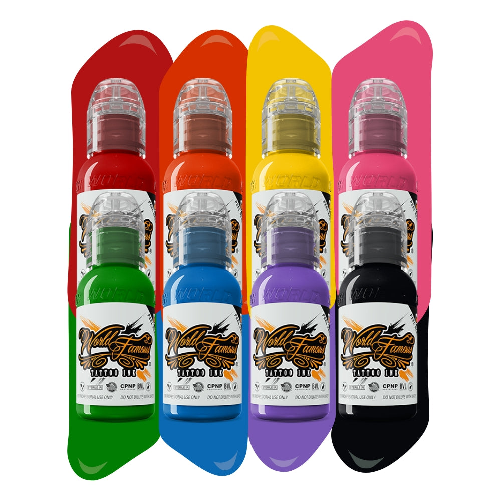 Yomico Moreno Artistic Basic Set — World Famous Tattoo Ink — 1oz - FK Irons - Precision Tattoo MachinesYomico Moreno Artistic Basic Set — World Famous Tattoo Ink — 1oz