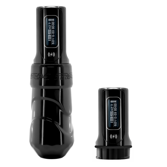 Flux Max Stealth w/ 2 PowerBolts II - FK Irons - Precision Tattoo MachinesFlux Max Stealth w/ 2 PowerBolts II