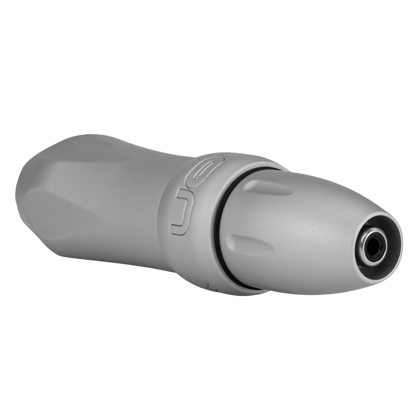 Spektra Xion in a frosted silvertone/gray color, view from the plug