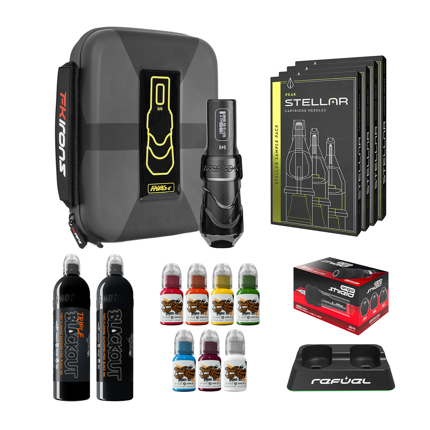 FK Irons Flux Max Pro Bundle With PowerBolt Batteries – Pick Color and Stroke LengthFK Irons Flux Max Pro Bundle With PowerBolt Batteries – Pick Color and Stroke Length