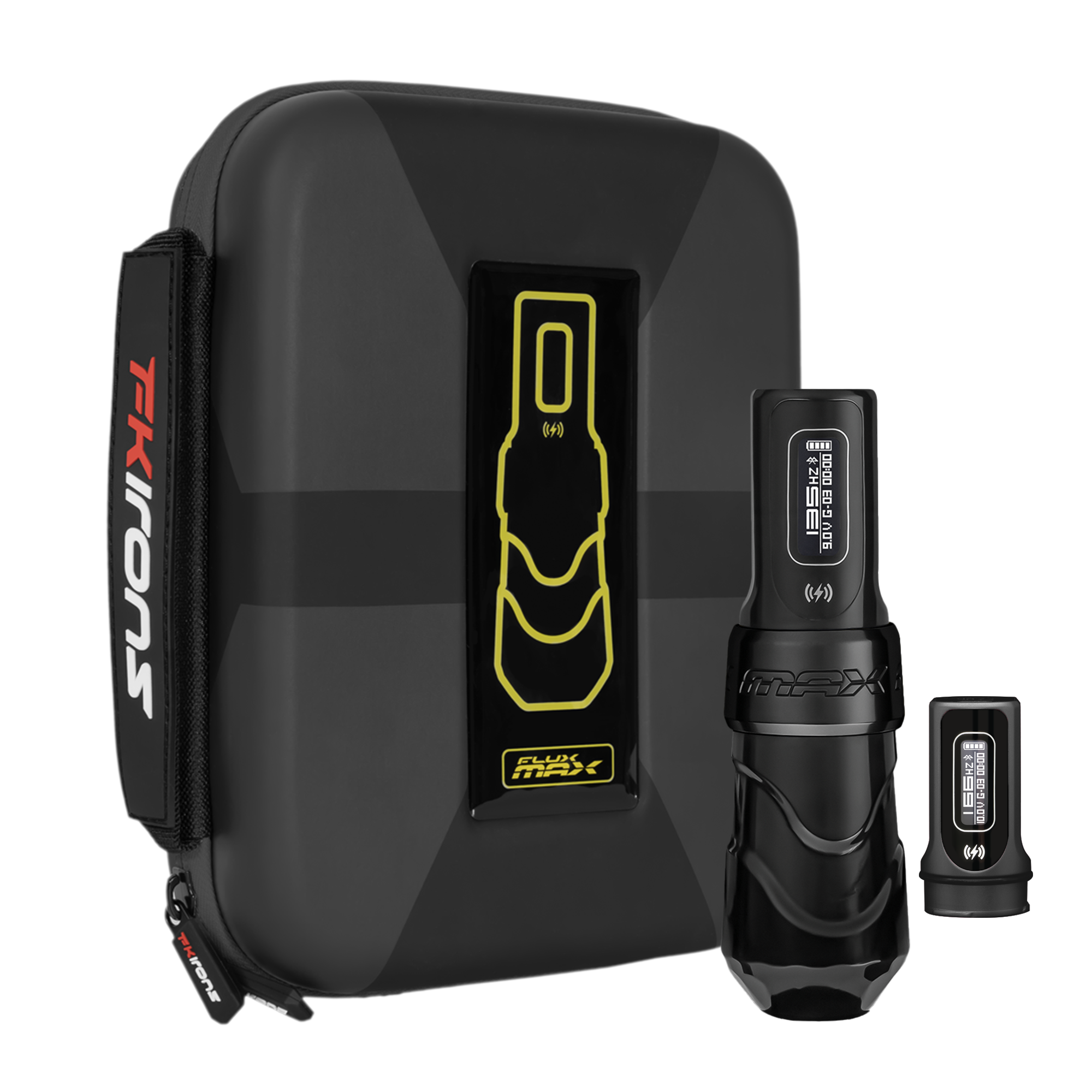FK irons flux max 4.0ストローク （本体） Flux Max Stealth with 2 PowerBolt II | FK Irons Tattoo