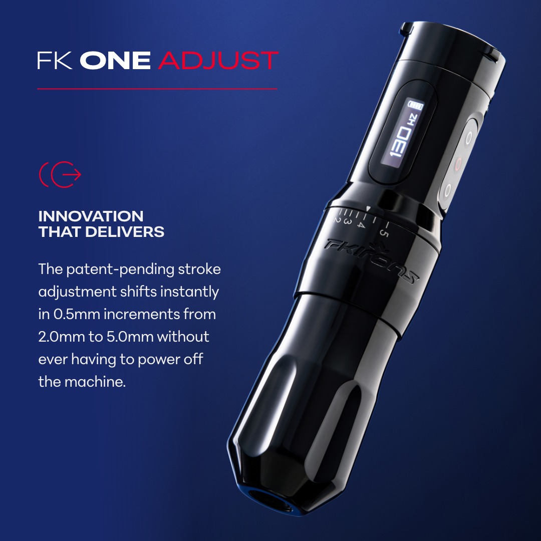 FK One Adjust Wireless Tattoo Machine - FK Irons - Precision Tattoo MachinesFK One Adjust Wireless Tattoo Machine