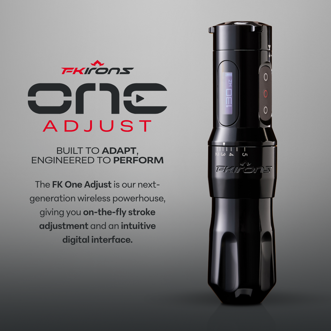 FK One Adjust Wireless Tattoo Machine - FK Irons - Precision Tattoo MachinesFK One Adjust Wireless Tattoo Machine