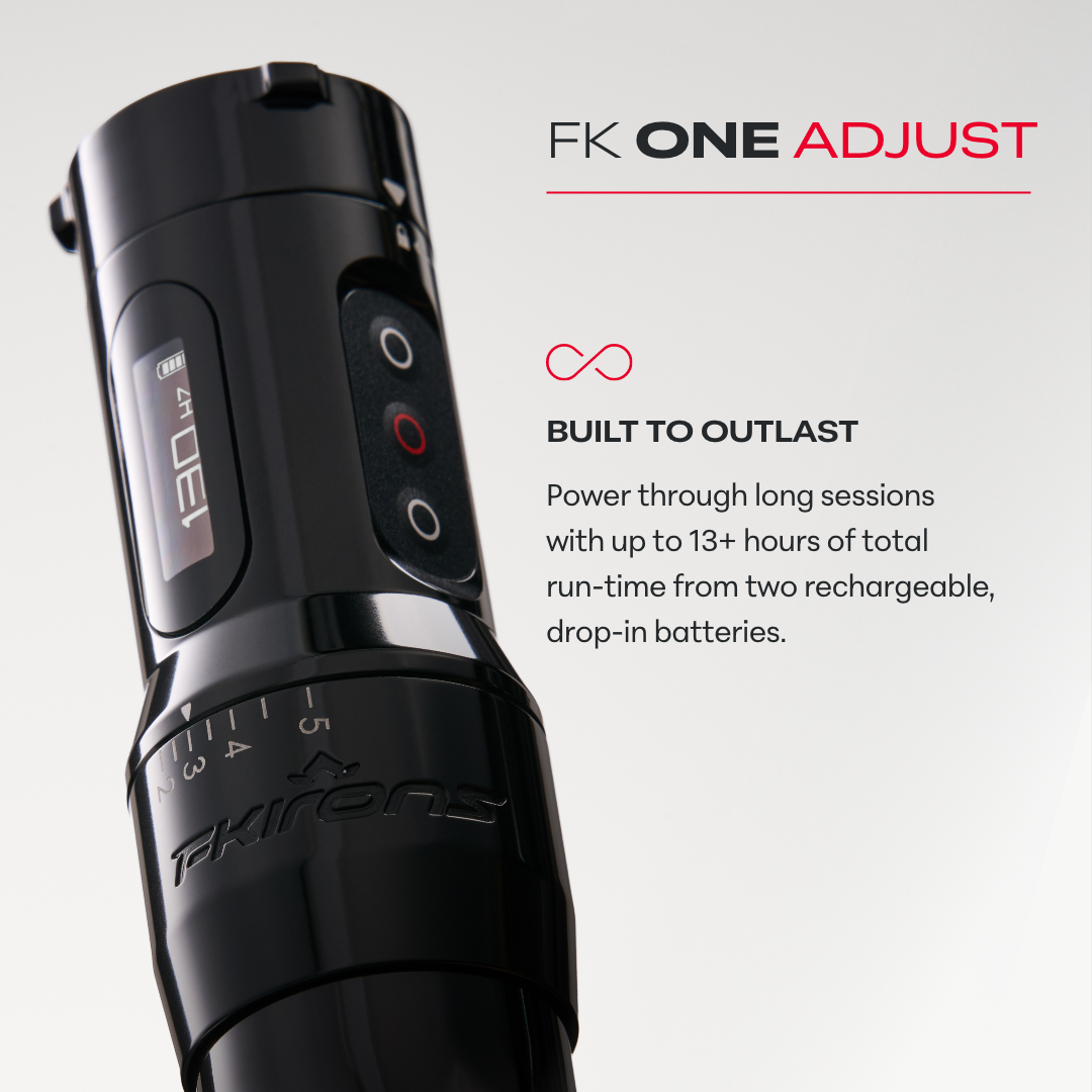 FK One Adjust Wireless Tattoo Machine - FK Irons - Precision Tattoo MachinesFK One Adjust Wireless Tattoo Machine