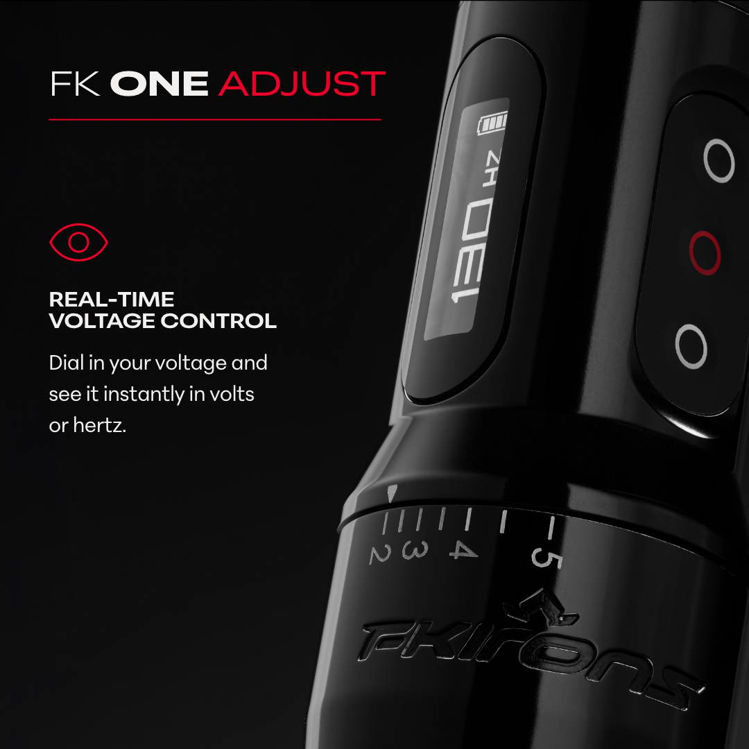 FK One Adjust Wireless Tattoo Machine - FK Irons - Precision Tattoo MachinesFK One Adjust Wireless Tattoo Machine