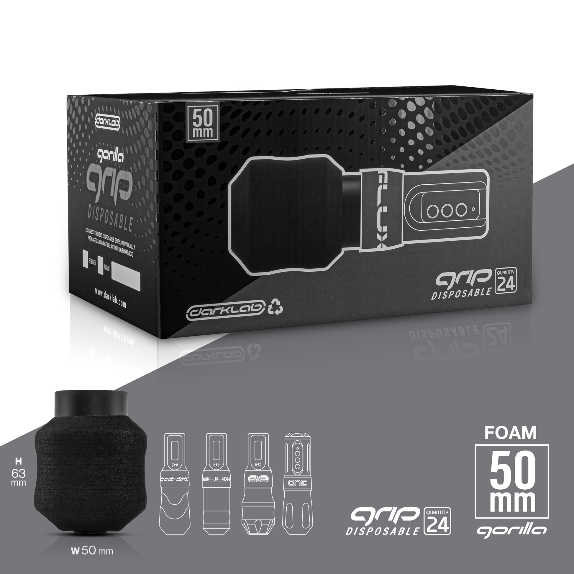 Gorilla 50mm Disposable Foam Grip - Box of 24
