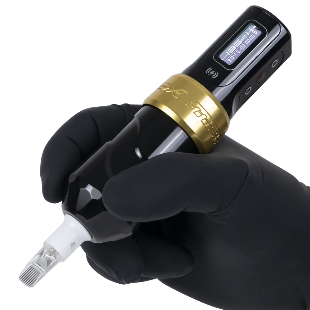 Flux Max Gold with PowerBolt II - FK Irons - Precision Tattoo Machines