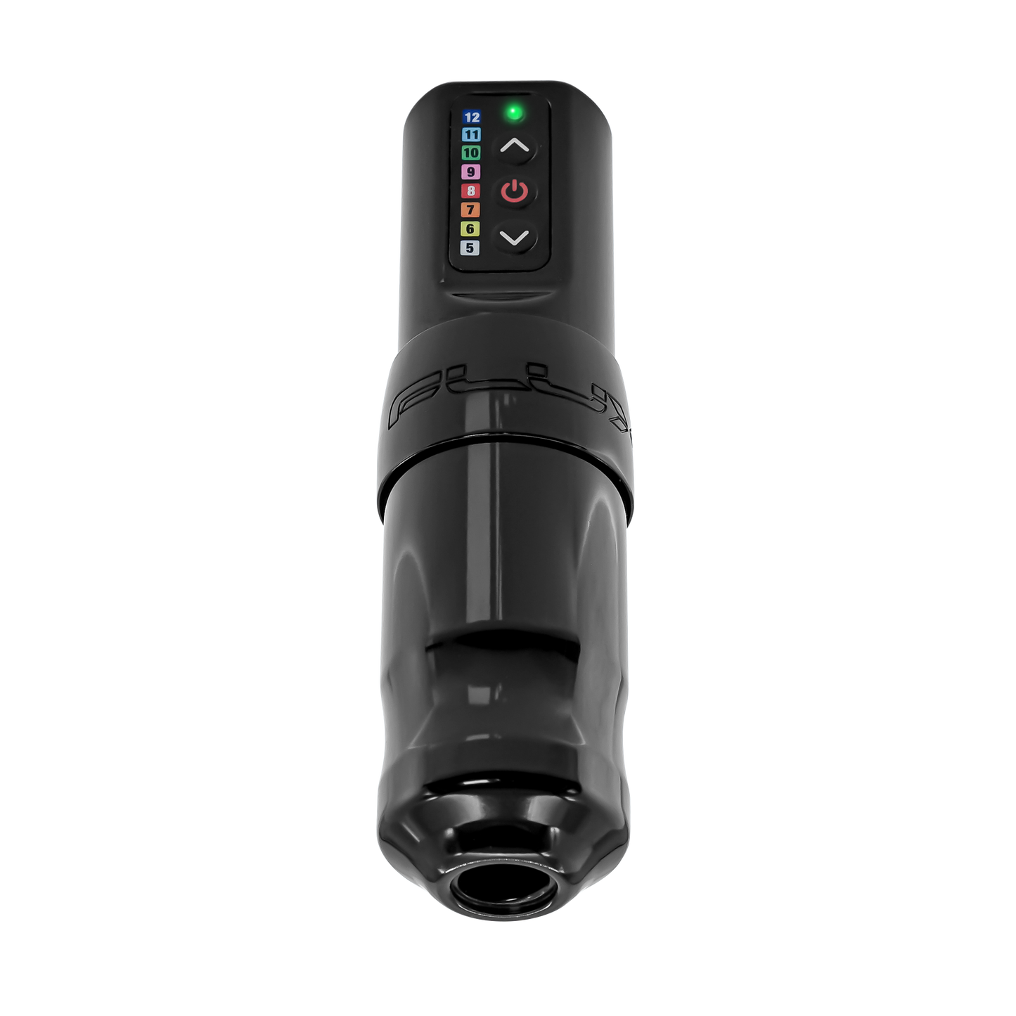 Spektra Flux wireless tattoo machine, view from the cartridge plug