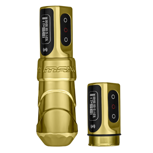 Golden Flux Max + 2 PowerBolt II - FK Irons - Precision Tattoo Machines