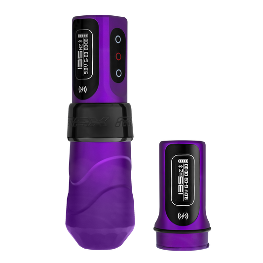 Flux Max Purple Reign w/ 2 PowerBolts II - FK Irons - Precision Tattoo Machines