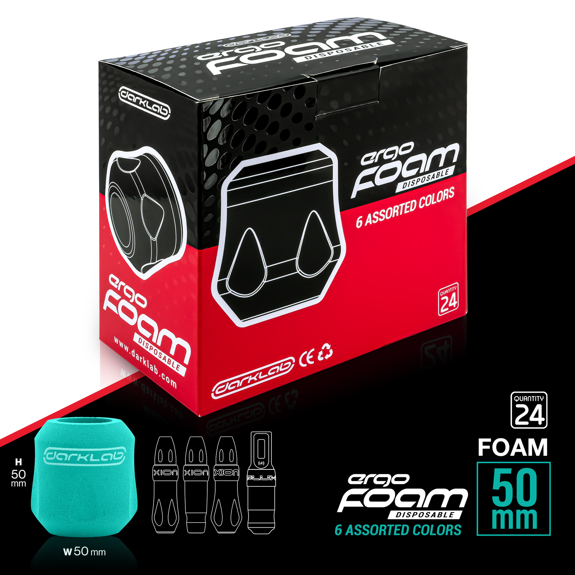 Ergo Disposable Foam Covers - Box of 24 - FK Irons - Precision Tattoo MachinesErgo Disposable Foam Covers - Box of 24